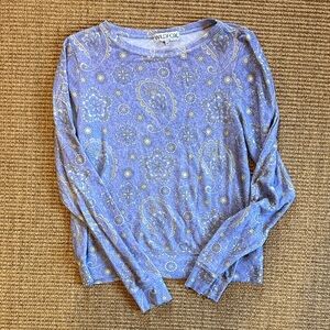 Wildfox Lavender Paisley Long Sleeve Top